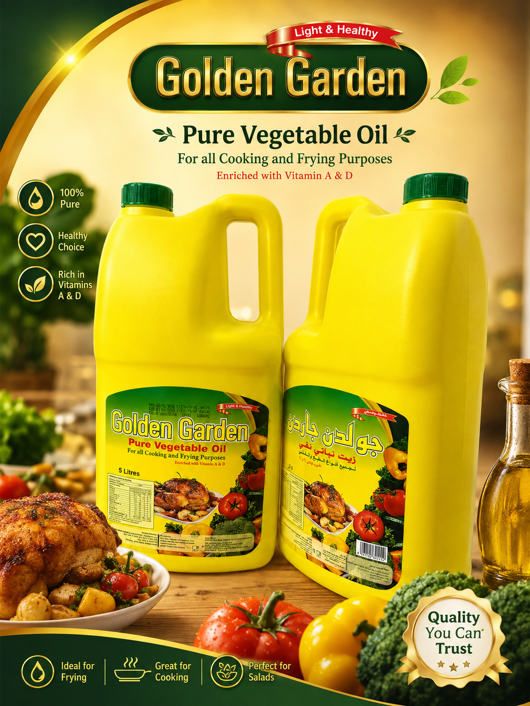 روغن جولدن جاردن اصلی  پنج لیتری ساخت امارات