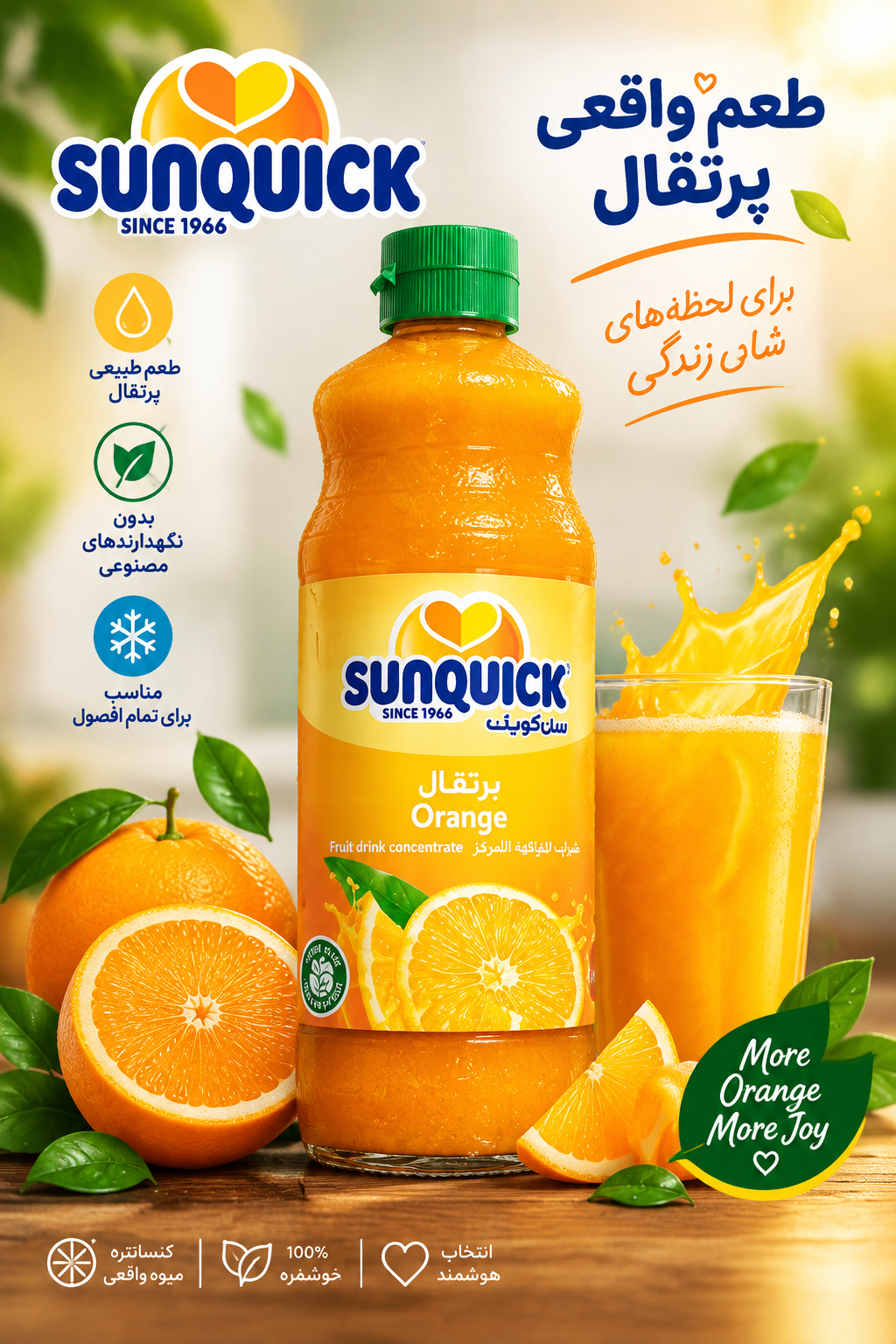 شربت سان کوئیک اصلی طعم پرتقال