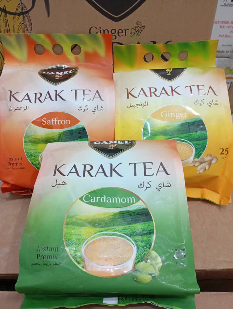 چای کرک کمل در سه طعم هل و زنجبیل و زعفران بسته 25ساشه